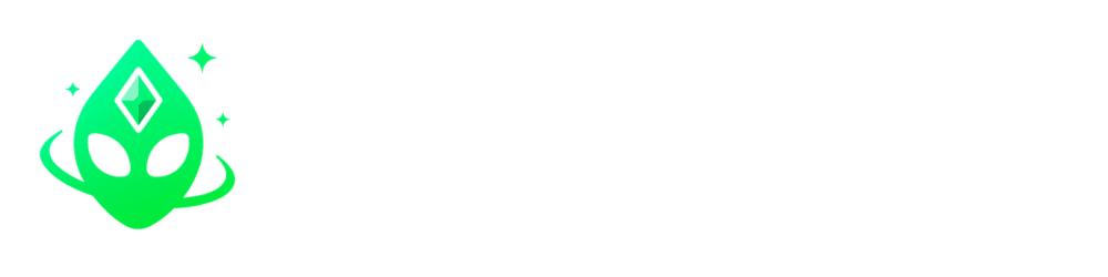 Brand logo: neon-green alien head with a gem, left of the bold 'Alien Spark' text on a black background.